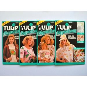 Tulip Iron On Transfers Lot 4 pks Big Easy Vegetables Fruit Rabbits Floral